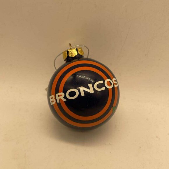 EUC Denver Broncos Glass Ball Christmas Ornament with Tag - Picture 3 of 7